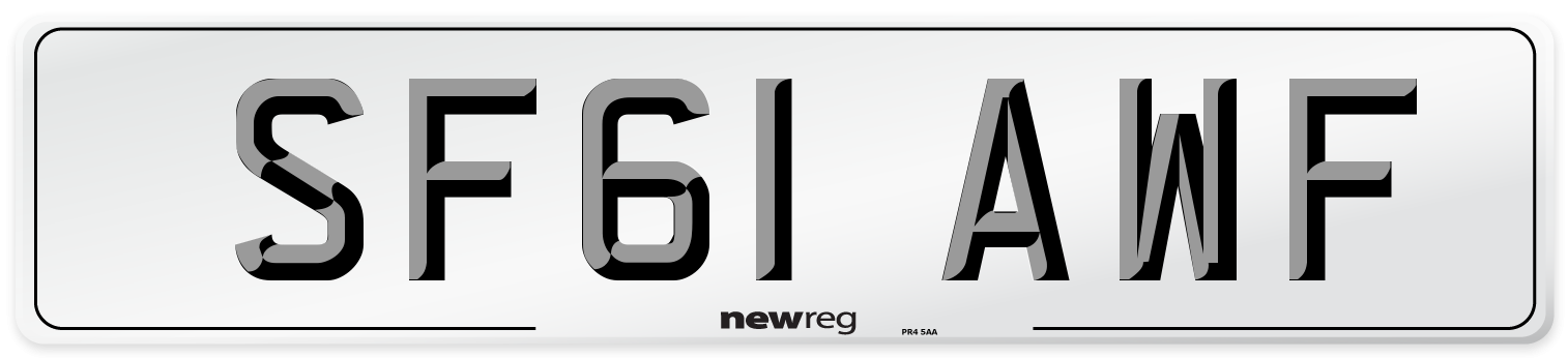 SF61 AWF Number Plate from New Reg